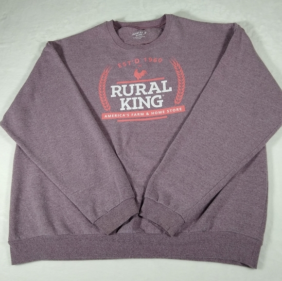 Heavyweight Soft Heathered 2XL Women's Rural King Rooster Farming Sweatshirt - Picture 6 of 8